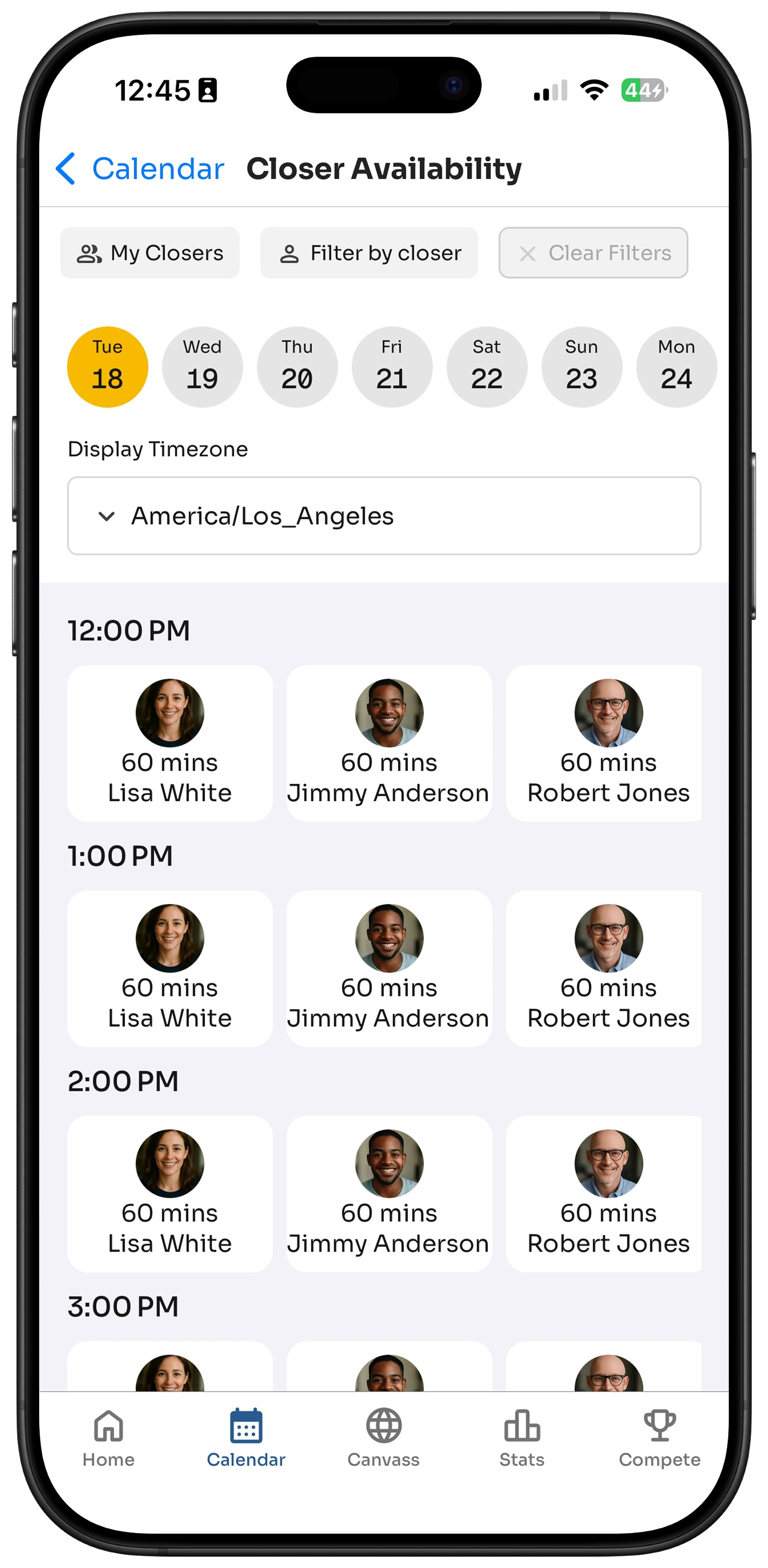 Woman in a blue blazer in front of a colorful film and media-themed background with popcorn and movie reels